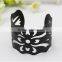 2015 jewelry gunmetal hollow flower cuff bangle for girls