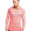 Compression long sleeve gym t shirt with scoop neck