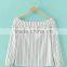 Runwaylover EY2357B New Style 2017 Ladies Fashion Off-Shoulder Stripe Blouse