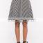 China Wholesale High Rise Directional Stripe Midi Skirt Women Fashion Skirt 2016
