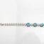 925 Silver Blue Topaz and Cubic Zircon Bracelet (H01)