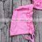 Yawoo New Arrival Baby Girls Pink Swinwear 2pcs Cute Set Infant Kids Bikini with Bathing Cap