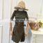 B22670A Autumn Korea women 2 piece knitted shirt and Belt waist suspender skirt sets