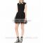 ladies fancy sleeveless Black lace skirt tops latest elegant design