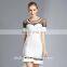 Ivory Short Cocktail Dress Black Mesh Bandage party gowns with sleeves