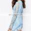 Designer bodycon dress design deep V neck ladies western dress designs photo with lace sleeve