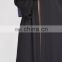 custom high quality plain black open abaya 2017,latest designs abaya coats with black lace