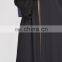 custom high quality plain black open abaya 2017,latest designs abaya coats with black lace