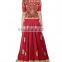 Zari Embroidered Crimson Red Lengha Set