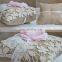 Rustic Chic Romantic Blush Flower Burlap Wedding Ring Pillow for Party Shower