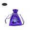 China Supplier drawstring purple shiny satin bag sunglass bag satin