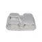 disposable 4 compartment aluminum foil meal tray with lid