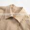 TWOTWINSTYLE Khaki Windbreaker Women Lapel Long Sleeve With Belt Patchwork Lace Up Vintage Casual