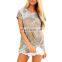 LAITE T2007 2020 Spring&Summer Style Women O Neck Kink T Shirt Lady Tie Dyed Print T-Shirt