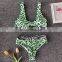 2019 New Sexy Leopard Low Cut Beach Bikini Women Patchwork Belt Buckle Bandage Bandeau Bather Bathing Suit Mujer Padded Swimsuit