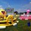 Mobile Honeybee Inflatable Amusement Park Combined Bouncy Castle, City Inflatable Park For Fascinating