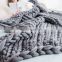 wholesale OEM super soft large throw handmade acrylic big knit chunky blanket