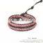 WBS2063 Summer promotion hand leather sanp bracelet girls bead wrap bracelet
