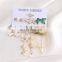Set Earrings Retro Silver Jewelry Hand-Tasseled Round Geometric Alloy Gemstone Rhinestone Female Earrings