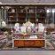 New arrival high quality wood royal antique sofa set furniture pure leather living room sofas