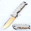 8.5 Inch Stainless steel golden coating handle stainless steel folding survival knife knife