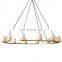 Pauillac Fabric Shade round industrial metal alabaster shade chandelier suitable for ceiling hanging lighting in family hotels