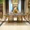 Modern Home Furniture Dining Room Table Sets Stainless Steel Glass Dining Table for 6 chairs