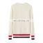 OEM Custom 100% Cashmere Ladies Pullover Rib Knitted Crew Neck Sweater with Colored Stripes Casual Style for Winter Season