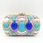 2015 fahion big green rhinestone crystal clutch bag