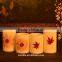 Elegant flower and maple leaf no smoking ivory LED candle