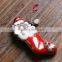 New Design Zinc Alloy Red Mouse Christmas Stocking Brooch