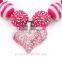 Wholesale Chunky Bubblegum Necklace Lovely Heart Shape Pendant Necklace For Little Girls