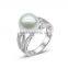 Latest Fashion Jewelry 925 Sterling Silver Pearl Engagement Ring