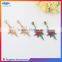 Wholesale women's colorful rhinestone drop earrings fashion alloy star design earring
