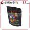 Stand up coffee bean bag/pouch with zipper and one way valve