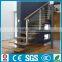 Customized straight wood tread stainless steel staircase supplier--YUDI