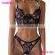 Feelingirls Plus Size Floral Bra And Panties Lace Lingerie black bra panty hot                        
                                                Quality Choice