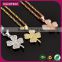 China 2016 New Products Gold Crystal Hawaii Flower Necklace