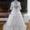 New Arrive V-neck Short Sleeve Appliqued Bow Crystal Beaded Wedding Gown