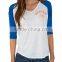 100% cotton rayon womens raglan t shirt