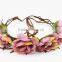 Fabric rose flower bando lace-up flower headband