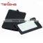 High quality black PU leather luggage tag with elastic band