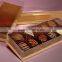 Rectangular clear PET plastic candy boxes with a gold bottom