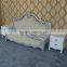 Shabby chic style baroque furniture folding bed matt white wood mdf silver bed hot sell