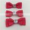 Red Knitted Ribbon Bow Tie With Beads