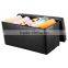 Folding Ottoman Storage Box Seat Chest PU Leather Black 30''X15''X15''