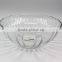 Factory price Five sizes wave edge vertical stripes glass bowl