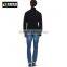 Pullover Fashion Men Tight Cashmere Sweater, Textured Black Sweater
