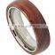 Black Tungsten Ring Matte Brushed Finish Grooved Comfort-Fit Polished 8mm Men's Wedding Band