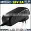 18V 2A Power Adapter 18V AC DC Adapter 36W Switching Power Supply 100V-240V